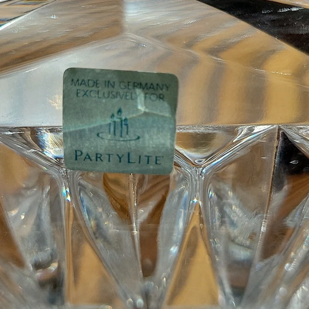 PARTYLITE P7967 5" 24% Lead Crystal Quad Prism Pedestal Candle Holder - Picture 10 of 12